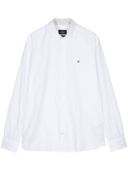 Памучна риза бродирана Hackett бяло