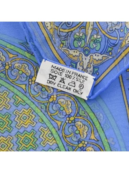 Bufanda de seda retro Hermès Vintage azul