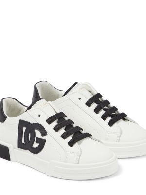 Læder sneakers for drenge Dolce&gabbana Kids hvid