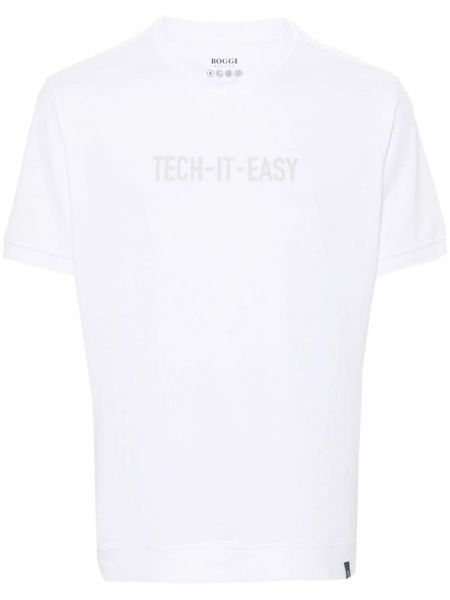T-shirt avec imprimé slogan à imprimé Boggi Milano blanc