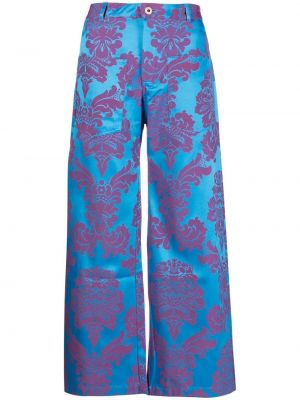 Pantaloni cu model floral cu imagine cu croială lejeră Marques'almeida