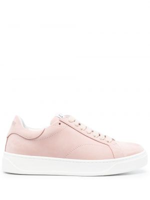 Sneakers με κορδόνια σουέντ με δαντέλα Lanvin ροζ