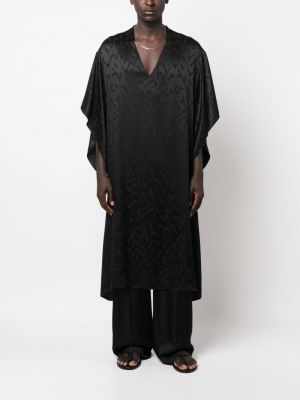 Raštuota šilkinė marškiniai su zebro raštu Saint Laurent juoda