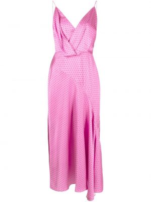 Sukienka koktajlowa w grochy z nadrukiem Acler różowa
