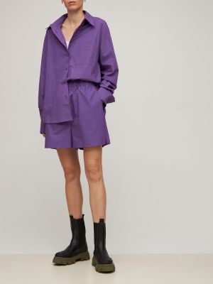 Shorts en coton The Frankie Shop violet