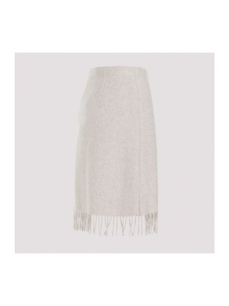 Mini falda con flecos de lana By Malene Birger beige