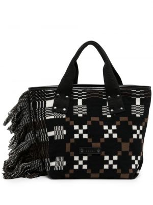 Shopper handtasche mit print Sacai schwarz