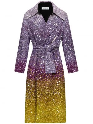 Palton cu paiete de mătase Oscar De La Renta violet
