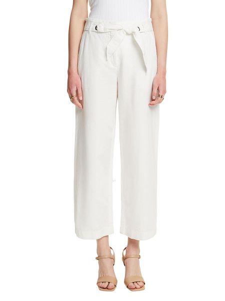 Pantalones culotte de lino Esprit blanco