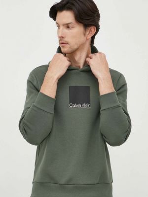 Суичър с качулка с принт Calvin Klein зелено