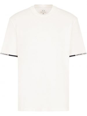 Kokvilnas t-krekls ar apdruku Armani Exchange balts