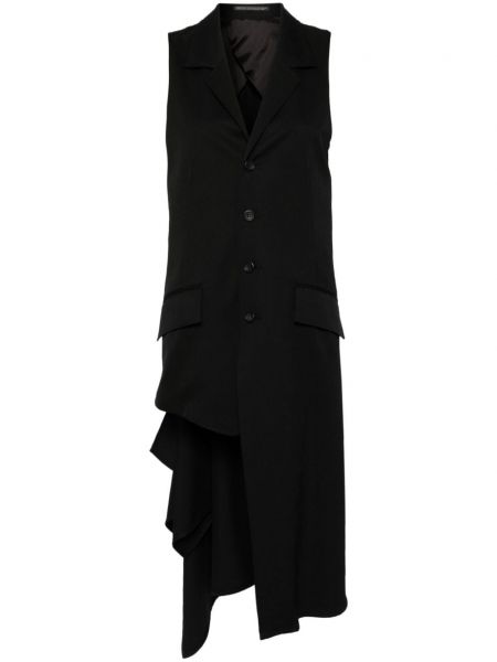 Asimetrični blazer brez rokavov Yohji Yamamoto črna
