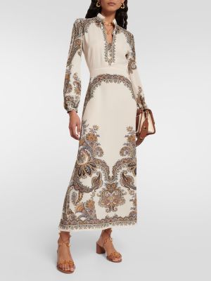 Midi šaty s paisley vzorom Etro biela