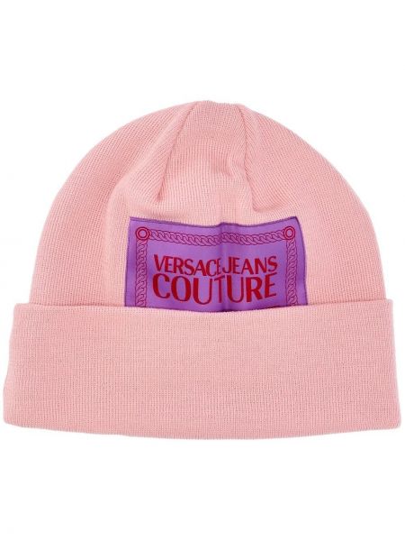 Плетена шапка Versace розово