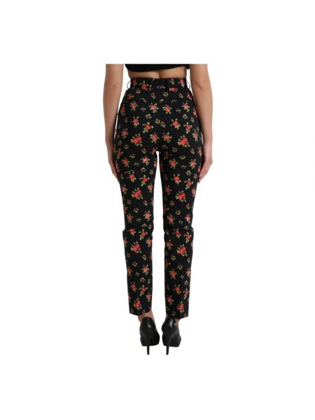 Pantalones de flores con estampado Dolce & Gabbana negro