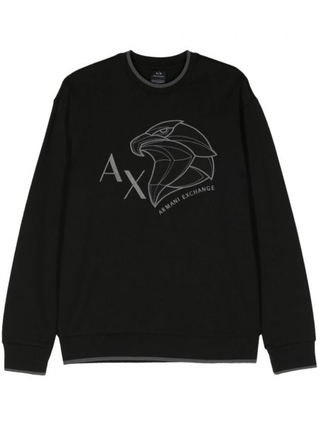 Medvilninis siuvinėtas džemperis Armani Exchange
