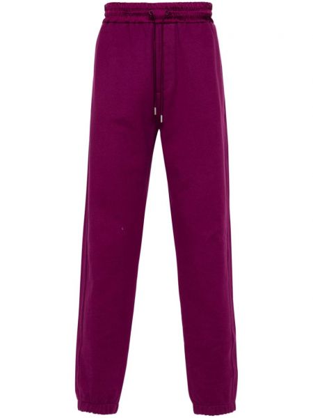 Pantalon de joggings brodé en coton Saint Laurent violet