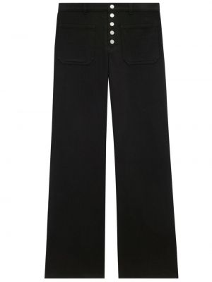 Voľné bavlnené džínsy na gombíky Courreges čierna