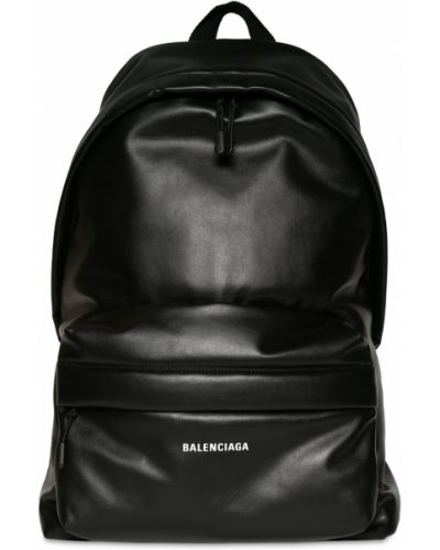 Kožený batoh Balenciaga čierna