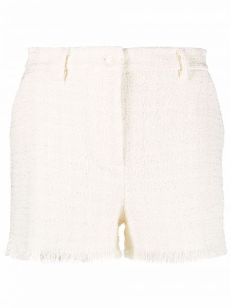 Pantalones cortos de punto de tweed Pinko blanco