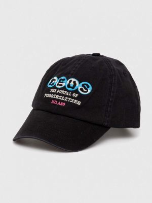 Памучна шапка с козирки с апликация Deus Ex Machina черно