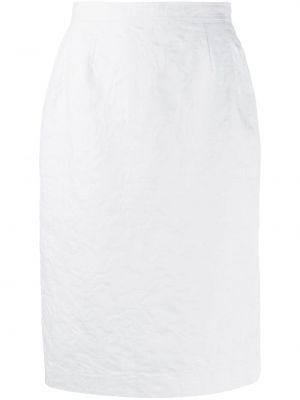 Klasické sukně s knoflíky s vysokým pasem na zip Lanvin Pre-owned - bílá