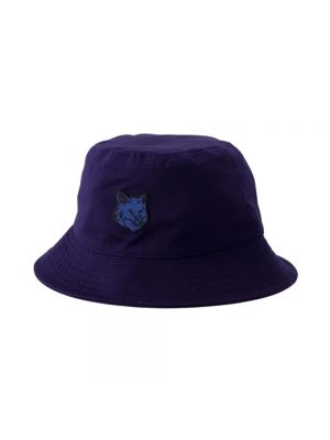 Niebieski kapelusz bawełniany Maison Kitsune