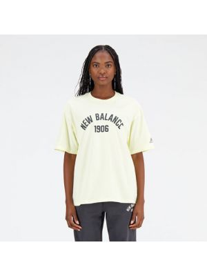 T-shirt en coton oversize New Balance jaune