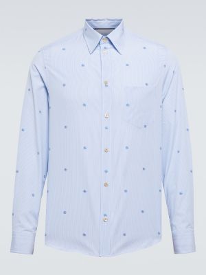 Pruhovaná bavlněná košile Gucci modrá