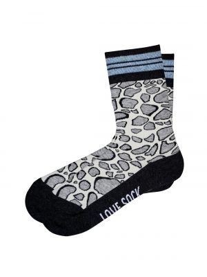 Леопардовые хлопковые носки с принтом Love Sock Company серые