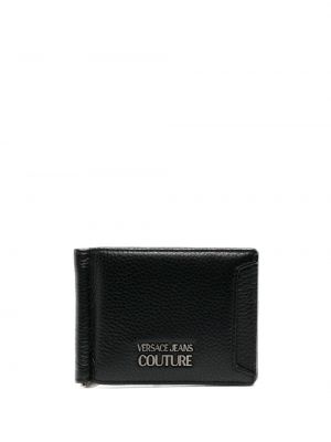 Kožená peňaženka Versace Jeans Couture čierna