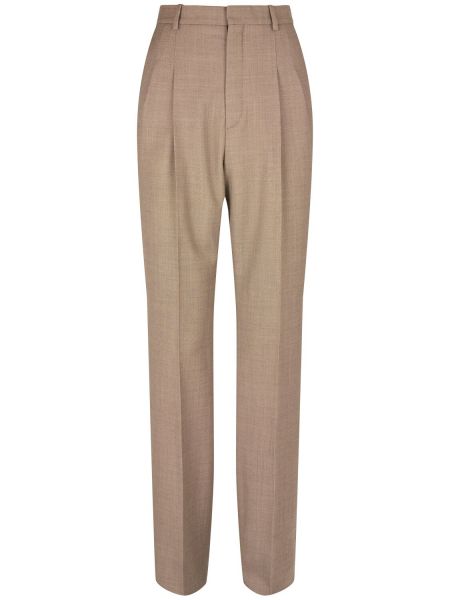Pantaloni di lana Saint Laurent beige