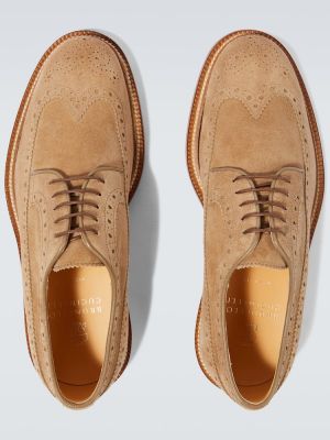 Pantofi brogue din piele de căprioară Brunello Cucinelli maro