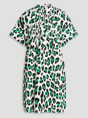 Леопардовое платье мини с принтом Diane Von Furstenberg Зеленое