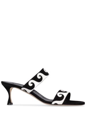 Semišové sandále Manolo Blahnik čierna