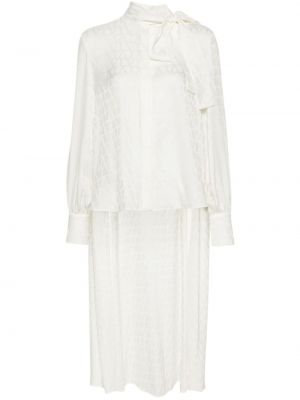 Жакардова копринена блуза Valentino Garavani бяло