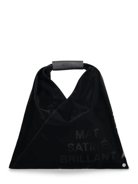 Kožená taška z ekologickej kože Mm6 Maison Margiela čierna