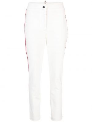 Spodnie slim fit w paski Moncler Grenoble białe