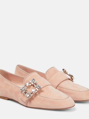 Loafers in pelle scamosciata Roger Vivier rosa