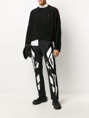 Pantalones rectos con estampado abstracto Xander Zhou negro