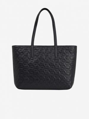 Shopper handtasche mit print Calvin Klein schwarz