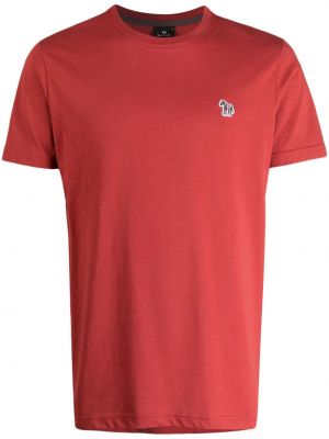 T-shirt di cotone con stampa Ps Paul Smith rosso
