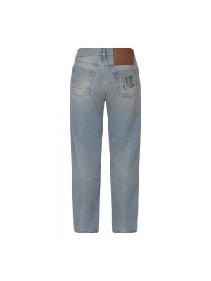 Proste jeansy relaxed fit Palm Angels niebieskie