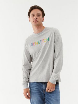 Tricou cu mânecă lungă United Colors Of Benetton gri