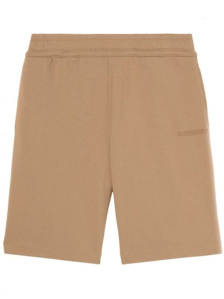 Shorts de sport en coton à imprimé Burberry marron