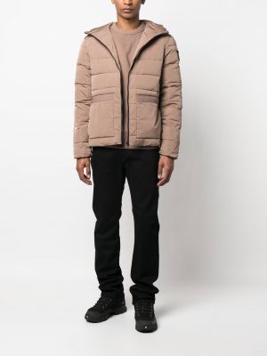 Džínová bunda s kapucí Calvin Klein Jeans hnědá