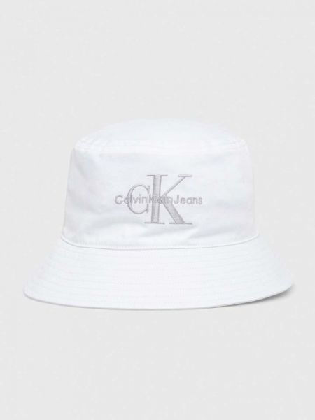 Хлопковая шапка Calvin Klein Jeans белая