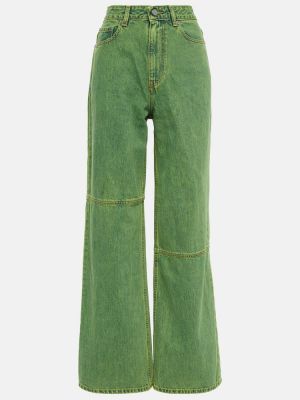 Straight leg jeans baggy Ganni verde