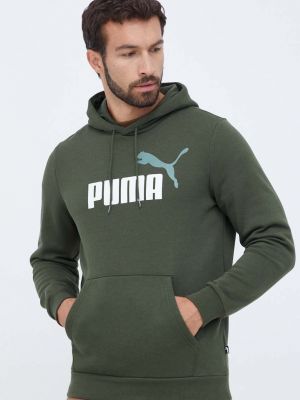 Суичър с качулка с принт Puma зелено