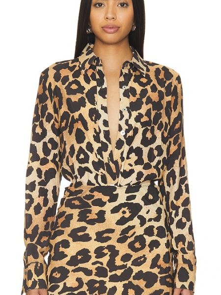 Blusa con estampado leopardo Musier Paris marrón